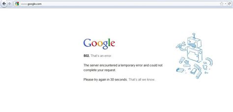 google is down today error 503